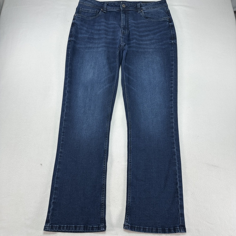The Perfect Jeans Mens 36x32 Blue Tpj Medium Wash Bootcut Stretch Denim
